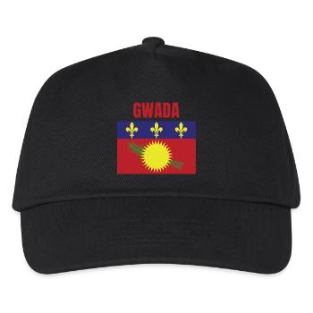 GWADA T-Shirt mit Flagge aus Guadeloupe - Kinder Basecap - Schwarz - Vorne