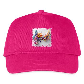 Colorful Musical Notes Art Motif - Kids’ Baseball Cap - fuchsia - Front