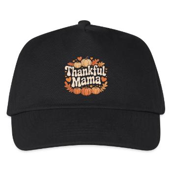 Thankful Mama Herbst Kürbis Mama Erntedank - Kinder Basecap - Schwarz - Vorne
