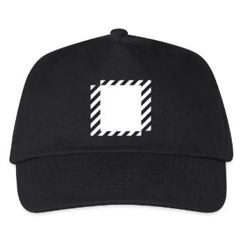 Linien Quadrate Design - Kinder Basecap - Schwarz - Vorne