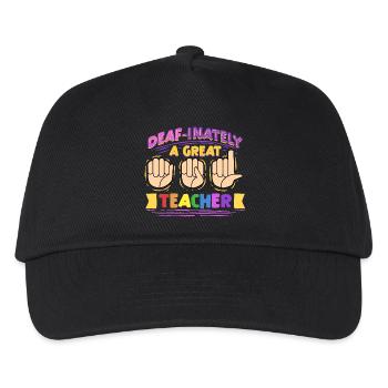 ASL Interpreter Deaf-Inately A Great Teacher - Kids’ Baseball Cap - black - Front