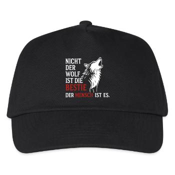CoolesWolfs Design mit Spruch - Kinder Basecap - Schwarz - Vorne