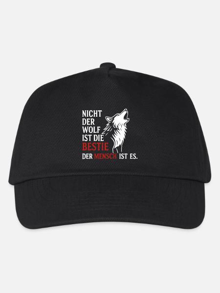 CoolesWolfs design with saying - Kids’ Baseball Cap - black
