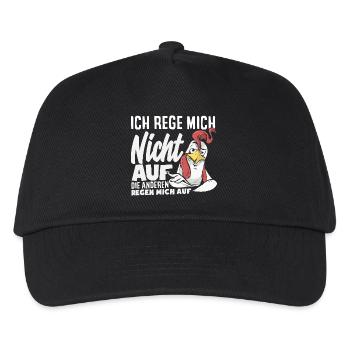 Ich rege mich nicht auf die anderen regen mich auf - Kinder Basecap - Schwarz - Vorne