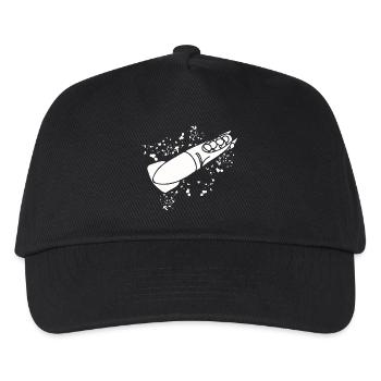 Bobfahrer Bobschlitten Viererbob - Kinder Basecap - Schwarz - Vorne