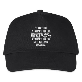 I'd rather attempt to do something great and fail - Kinder Basecap - Schwarz - Vorne