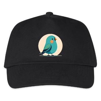 Kleiner grün-blauer Vogel - Kinder Basecap - Schwarz - Vorne