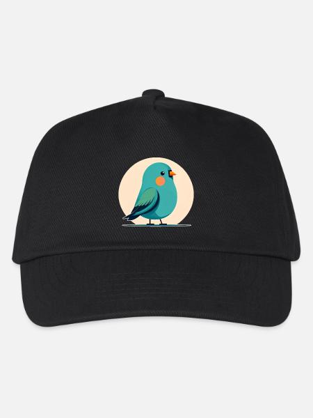 Kleiner grün-blauer Vogel - Kinder Basecap - Schwarz