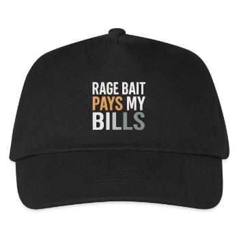 Rage Bait Pays My Bills, Funny Meme  - Kids’ Baseball Cap - black - Front