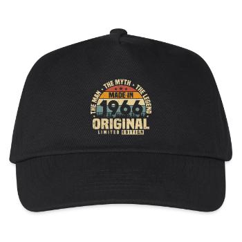 Jahrgang 1966 geboren Original Geburtstag Geschenk - Kinder Basecap - Schwarz - Vorne