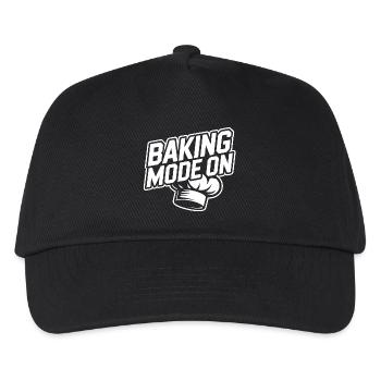 Backmodus Aktiv – Bäcker Stil - Kinder Basecap - Schwarz - Vorne