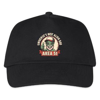 Lustige Area 51 UFO Vater Alien Vater - Kinder Basecap - Schwarz - Vorne