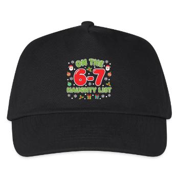 On the 6-7 Naughty List Fun 67 Christmas Sec - Kids’ Baseball Cap - black - Front