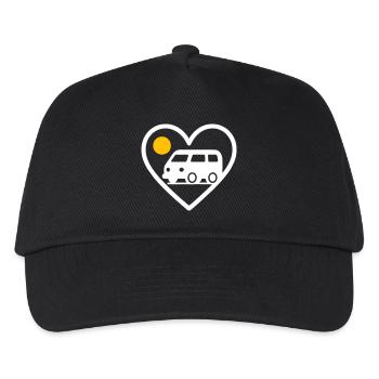 Vanlife Heart Van Travel Road Adventure - Kids’ Baseball Cap - black - Front