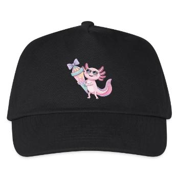 Pink Axolotl Eiscreme Party - Kids’ Baseball Cap - black - Front