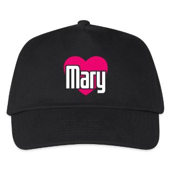I Love Mary Pink Heart I Love Mary - Kids’ Baseball Cap - black - Front