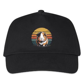 Guinea-Pig Retro Sonnenuntergang - Kinder Basecap - Schwarz - Vorne