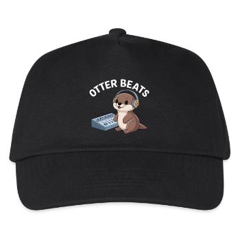 Otter Beats – Produzenten-Otter - Kinder Basecap - Schwarz - Vorne