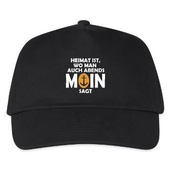 Heimat ist, wo man auch abends MOIN sagt! - Kinder Basecap - Schwarz - Vorne