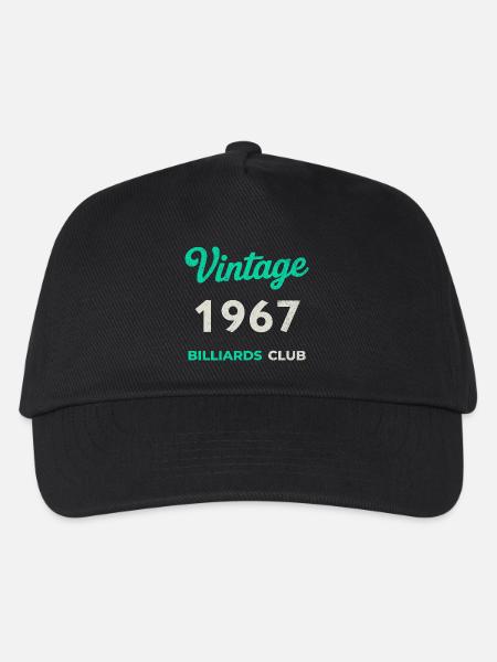 Vintage 1967 – Billiards Club Retro Geburtsjahr - Kinder Basecap - Schwarz