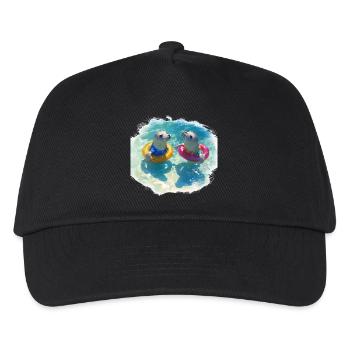 Joints Happy avec pneus de piscine - Casquette de baseball Enfant - noir - Devant