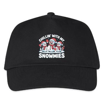 Niedliche festliche Schneemänner chillen mit meinen Schneemännern - Kinder Basecap - Schwarz - Vorne
