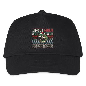 Jingle Wels - Lustiges Angler Weihnachtsgeschenk - Kinder Basecap - Schwarz - Vorne