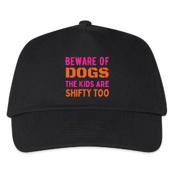 Beware of dogs and kids - Kids’ Baseball Cap - black - Front