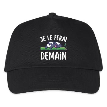 Lustiges T-Shirt "Je Le Do" morgen – lustiger Satz - Kinder Basecap - Schwarz - Vorne