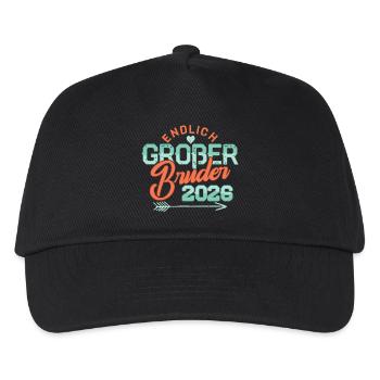 Endlich Großer Bruder 2026 Schwangerschaft Baby - Kinder Basecap - Schwarz - Vorne