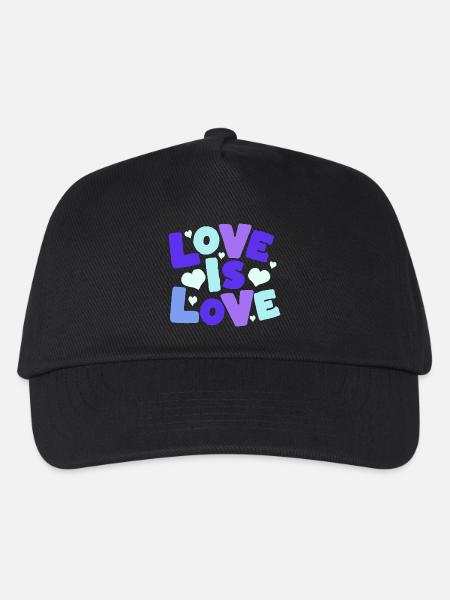 Love is Love Pastel Hearts - Kinder Basecap - Schwarz