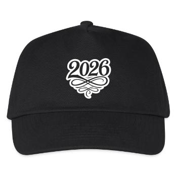 2026 Jahr - Kinder Basecap - Schwarz - Vorne