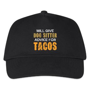 Dog sitter advice for tacos - Kids’ Baseball Cap - black - Front