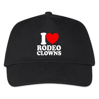Ich liebe Rodeo-Clowns, Red Heart Rodeo-Clowns - Kinder Basecap - Schwarz - Vorne