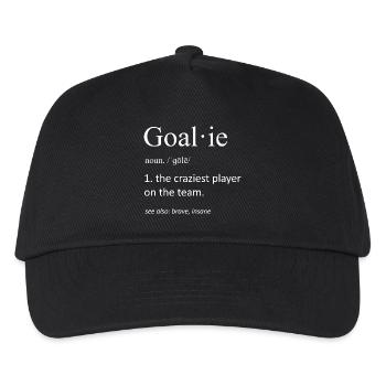 Goalie Heartbeat EKG Football Keeper Silhouette - Kids’ Baseball Cap - black - Front