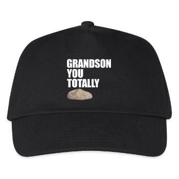 Grandson You Totally Rock Funny Pun Typography - Kids’ Baseball Cap - black - Front