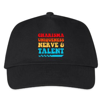 Charisma, Einzigartigkeit, Nerven, Talent, - Kinder Basecap - Schwarz - Vorne