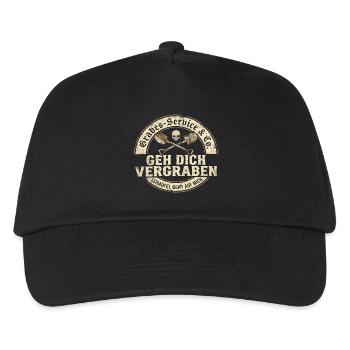 Geh dich vergraben Gräber-Service Humor - Kinder Basecap - Schwarz - Vorne