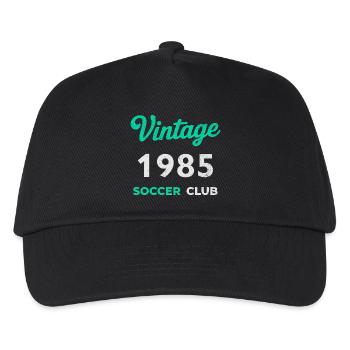 Vintage 1985 – Soccer Club Retro Geburtsjahr - Kinder Basecap - Schwarz - Vorne