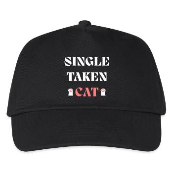 Single Taken Cat Valentines Day - Kids’ Baseball Cap - black - Front