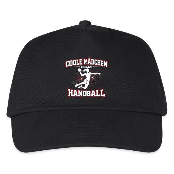 Handball Mädchen Spruch Geschenk - Kinder Basecap - Schwarz - Vorne