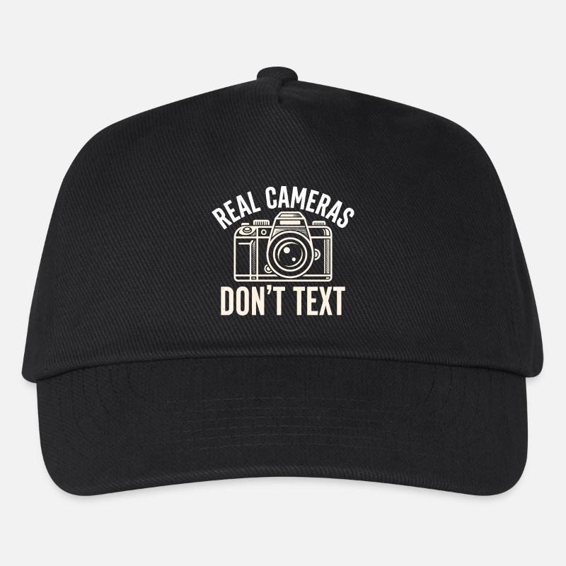 Real Cameras Don't Text Statement - Kids’ Baseball Cap - black