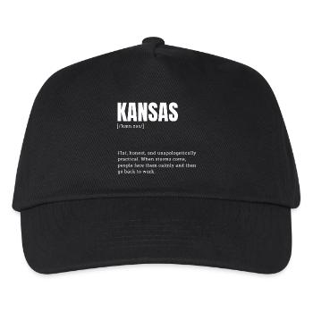 Kansas Resilience in Bold Typography - Kids’ Baseball Cap - black - Front