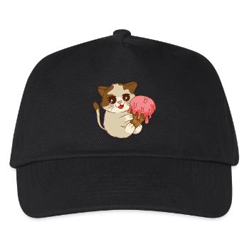 Katze isst Eis - Kinder Basecap - Schwarz - Vorne