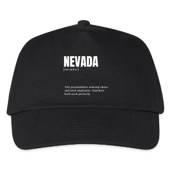 Nevada Dualität: Mutige Typografie Druck - Kinder Basecap - Schwarz - Vorne