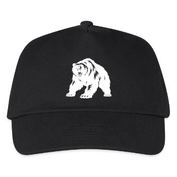 Grizzly Bär Silhouette - Kinder Basecap - Schwarz - Vorne
