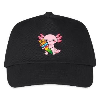 Dragon de Kawaii avec un axolotl de feux d’artifice - Casquette de baseball Enfant - noir - Devant