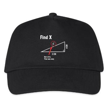 Find X Mathe Liebhaber Mathematiker Mathelehrer - Kinder Basecap - Schwarz - Vorne