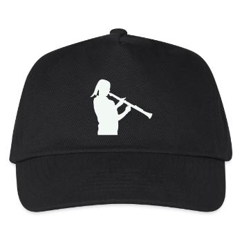 Silhouette mit Klarinette - Kinder Basecap - Schwarz - Vorne