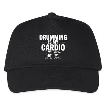 Trommeln ist mein Cardio - Kinder Basecap - Schwarz - Vorne